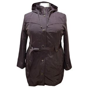 LONDON FOG Collection Front-Zip Hooded Trench Coat